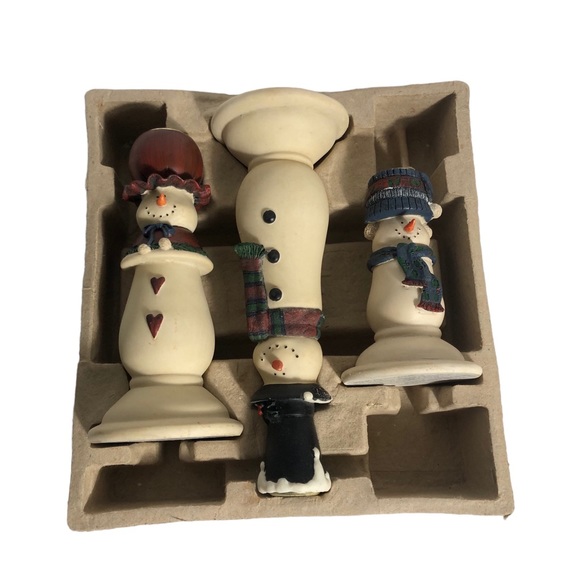 Snowman Family candle holders set - Picture 2 of 4